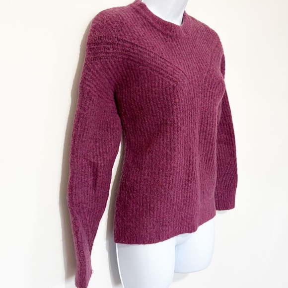 NWT MADEWELL Wool Belfiore Ribbed Pullover Sweater in Heathered Violet Medium - Picture 2 of 9